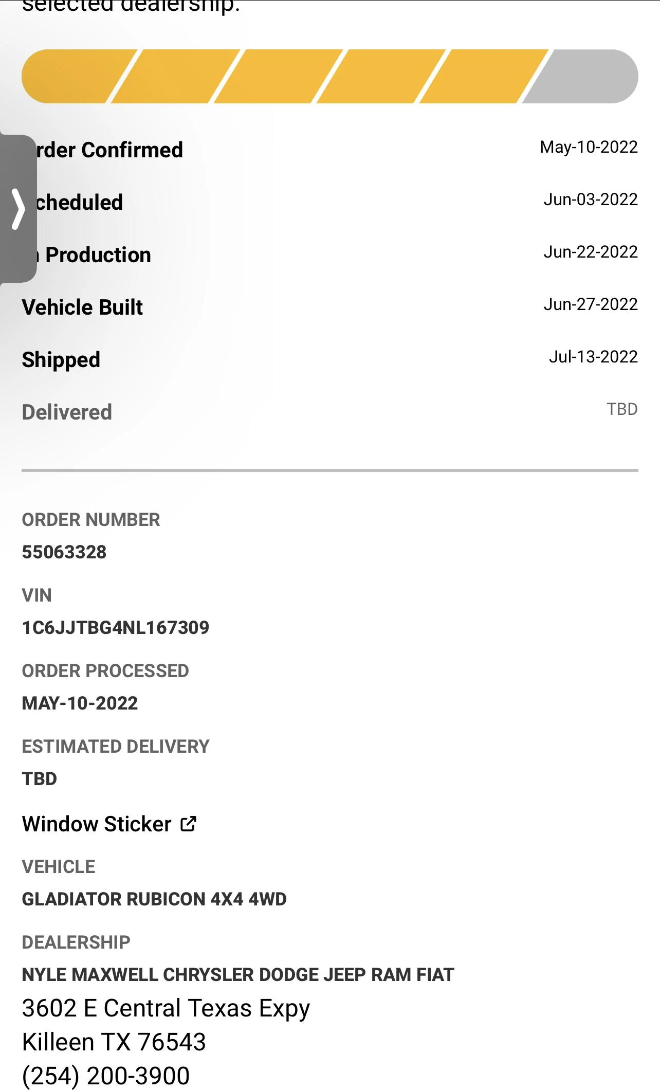 Jeep Gladiator Gladiator Window Sticker and Build Sheet Order Tracking 1FDD6B5A-272B-42CB-B56F-B898ACC9E73B