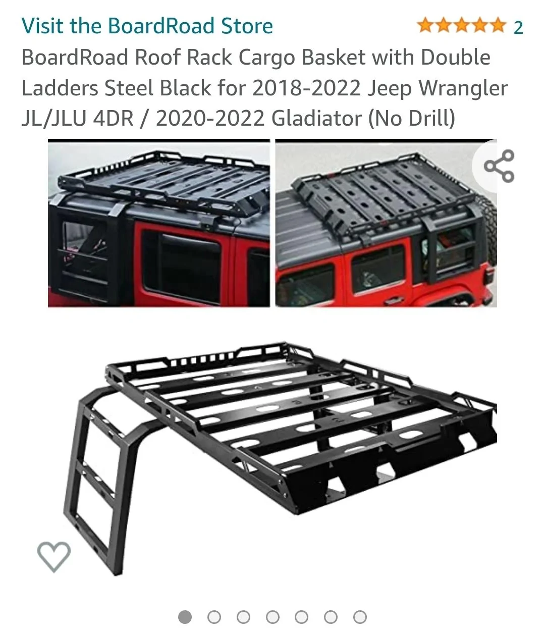 Jeep Gladiator Bed rack with a cargo tray and ladder Screenshot_20220720-161214_Amazon Shopping