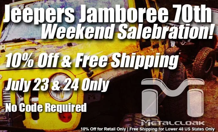 Jeep Gladiator Metalcloak Weekend Sale-bration! 10% Off & Free Shipping Saturday & Sunday Large-Sales-Block-Jamboree-Mobil