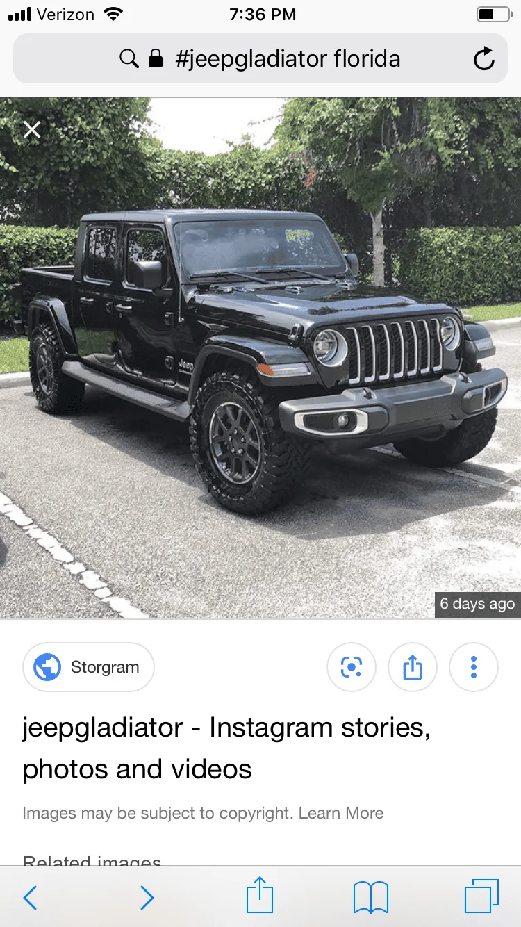 Jeep Gladiator Widest AT Tire for Stock Overland Wheels 8EE02617-A606-41C4-935A-67907AA4DD2A