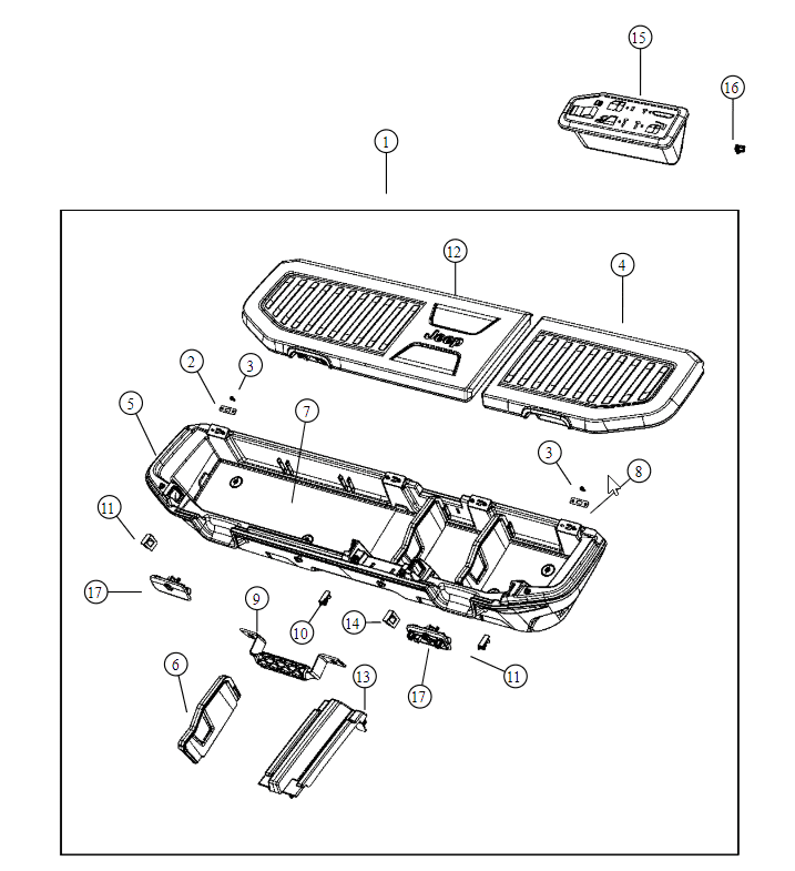 Jeep Gladiator Underseat Toolbox - Bin With Lid - Part Numbers upload_2019-8-8_21-33-49