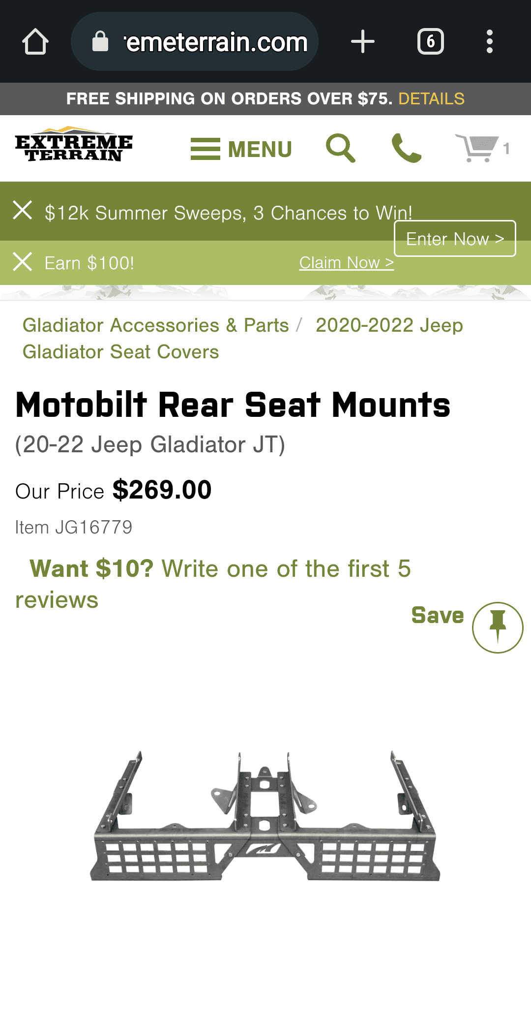 Jeep Gladiator Rear bucket seats chrome_screenshot_1658788621647