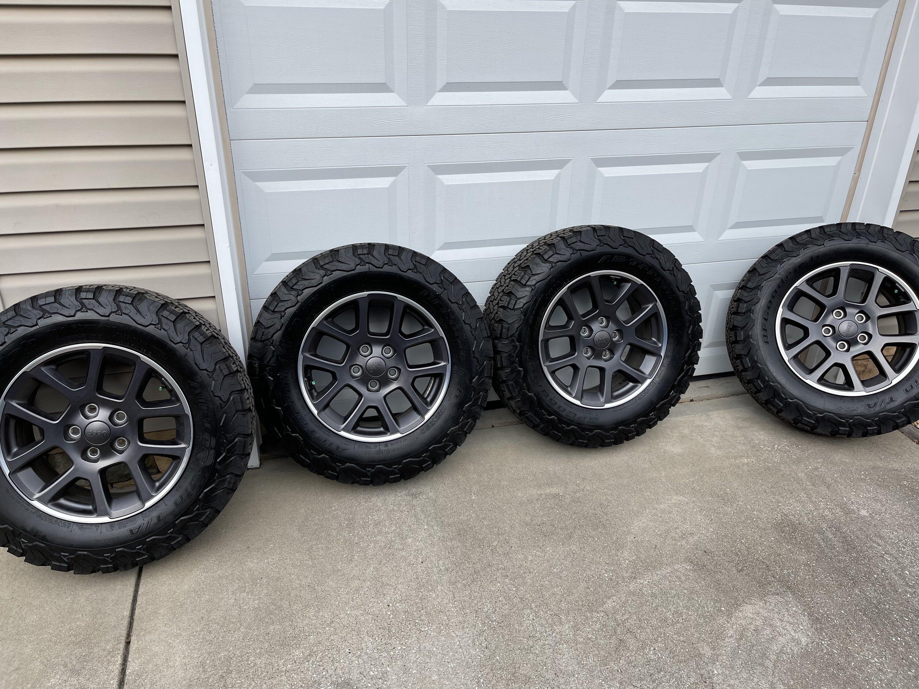 Jeep Gladiator Barely used 2021 Gladiator Overland wheels with brand new BF Goodrich ATs for sale! 3709AA35-C112-4189-BFAE-6CCB390A54BB