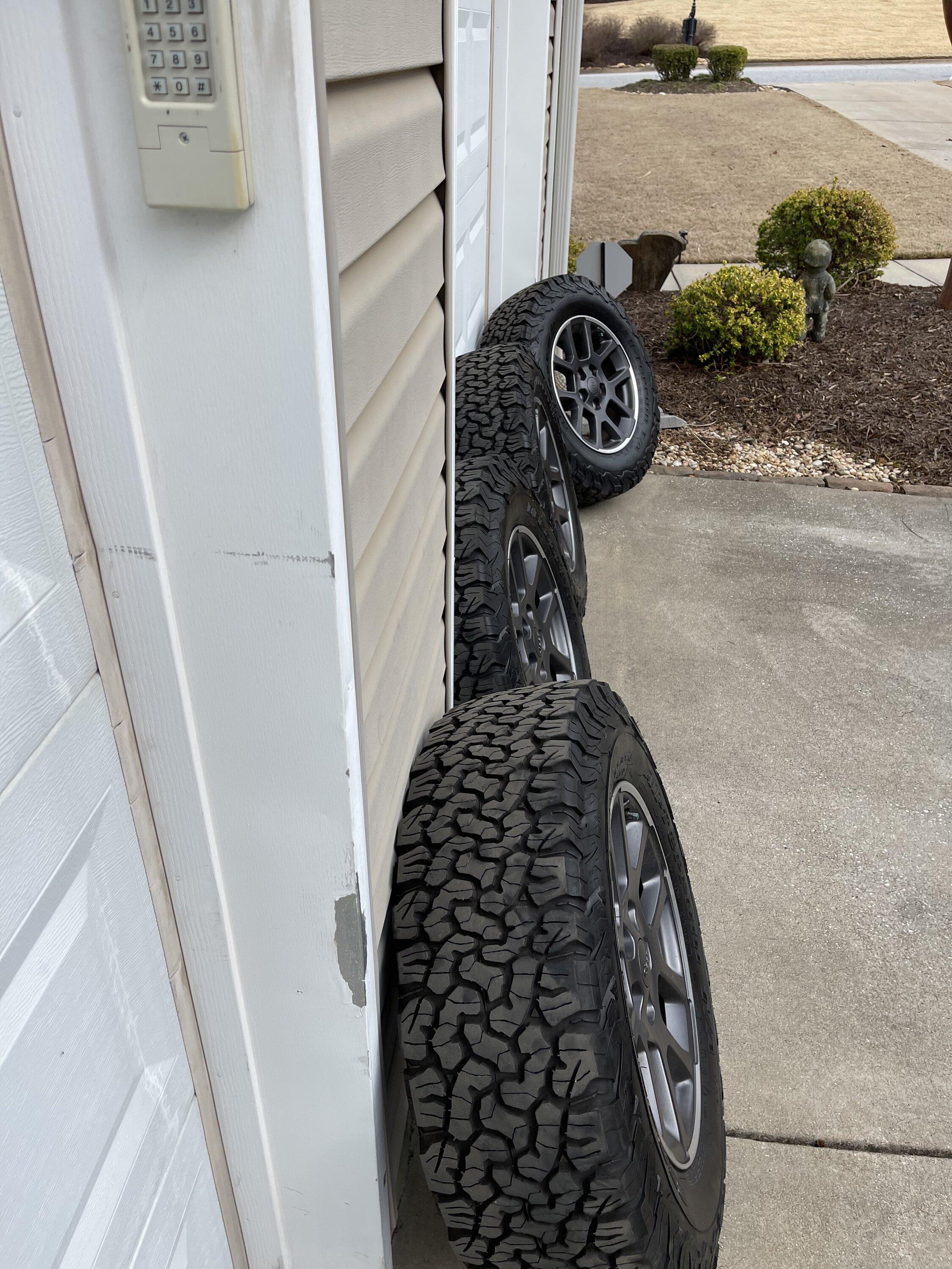 Jeep Gladiator Barely used 2021 Gladiator Overland wheels with brand new BF Goodrich ATs for sale! 666BBF49-838F-4373-BFBE-515E233A9122