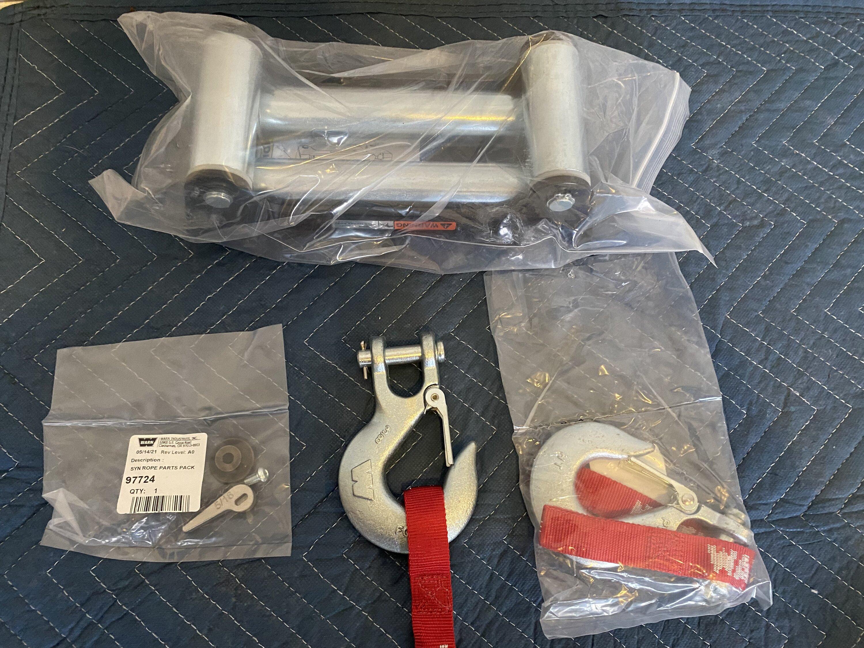 Jeep Gladiator 80ft Steel Cable take off from Warn Zeon 10.  - New - roller and hooks