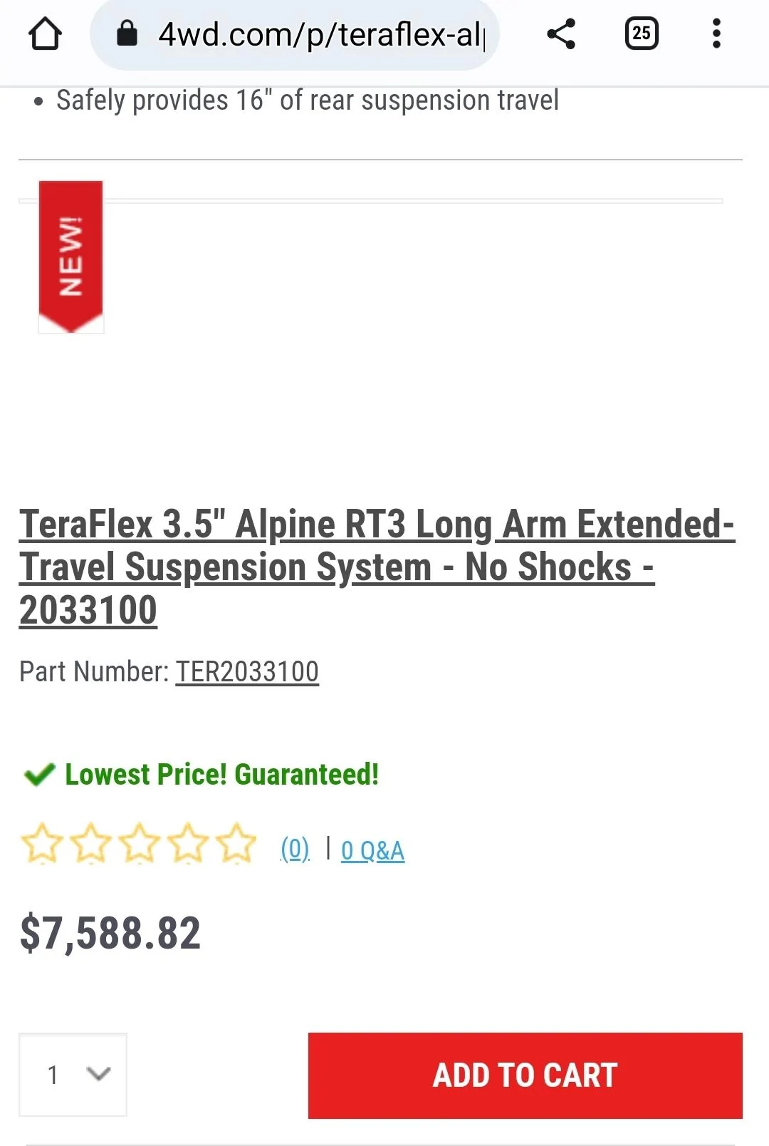 Jeep Gladiator Rant: How "Over Priced"  many products are. Screenshot_20220727-165623_Chrom