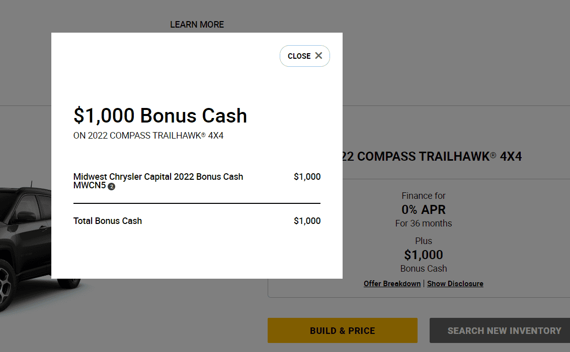 Jeep Gladiator Is it normal to receive two OTD quotes (Loan/Cash) for 2023 Gladiator order? 1659139558213