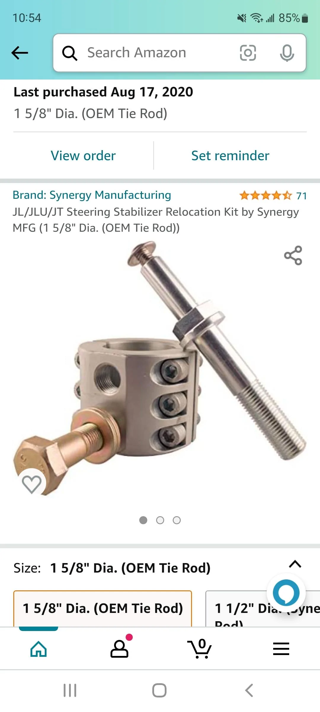 Jeep Gladiator WTS: 1.5" leveling kit and synergy stabilizer relocation Screenshot_20220729-105404_Amazon Shopping