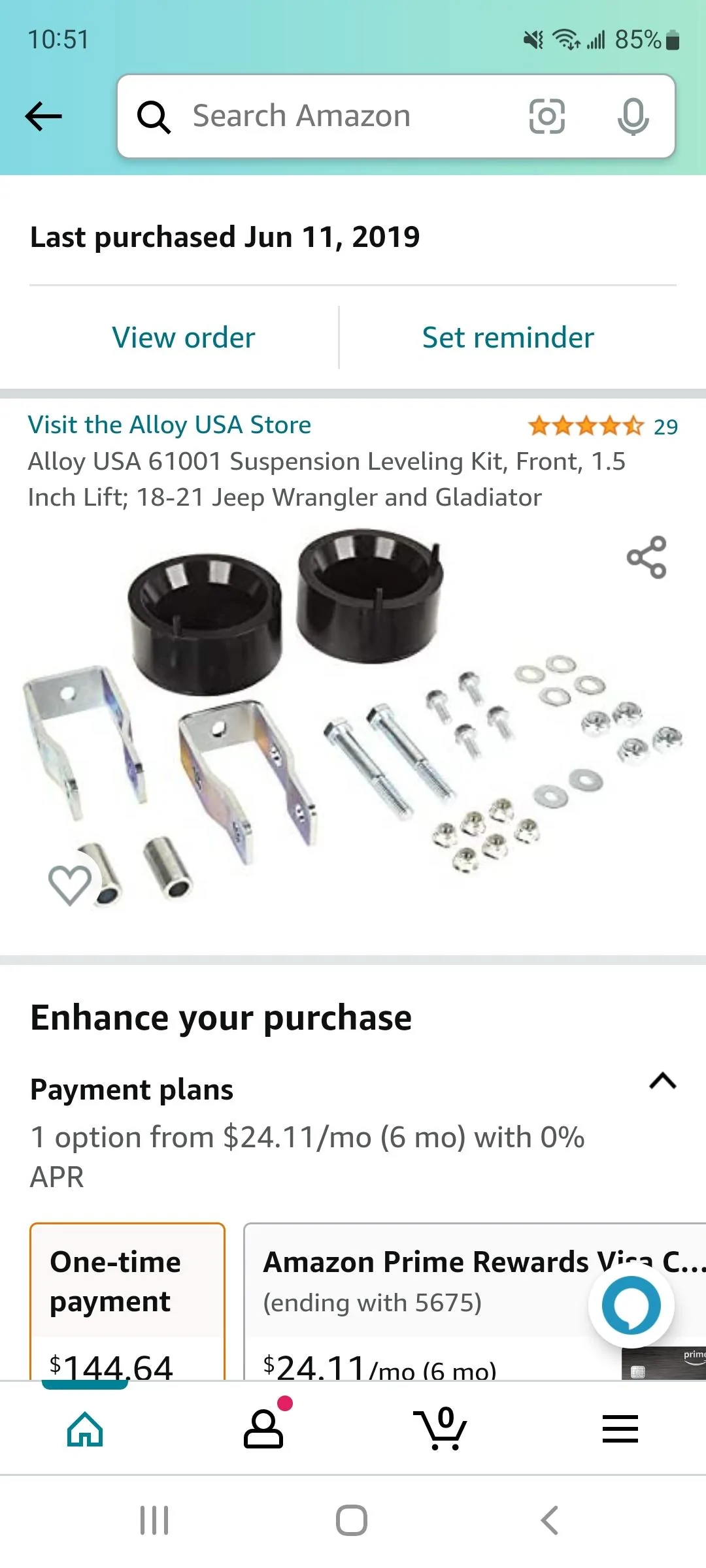 Jeep Gladiator WTS: 1.5" leveling kit and synergy stabilizer relocation Screenshot_20220729-105103_Amazon Shopping