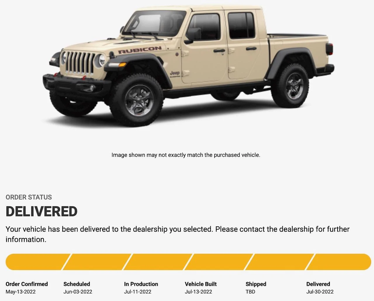 Jeep Gladiator Gladiator Window Sticker and Build Sheet Order Tracking JT Delivery