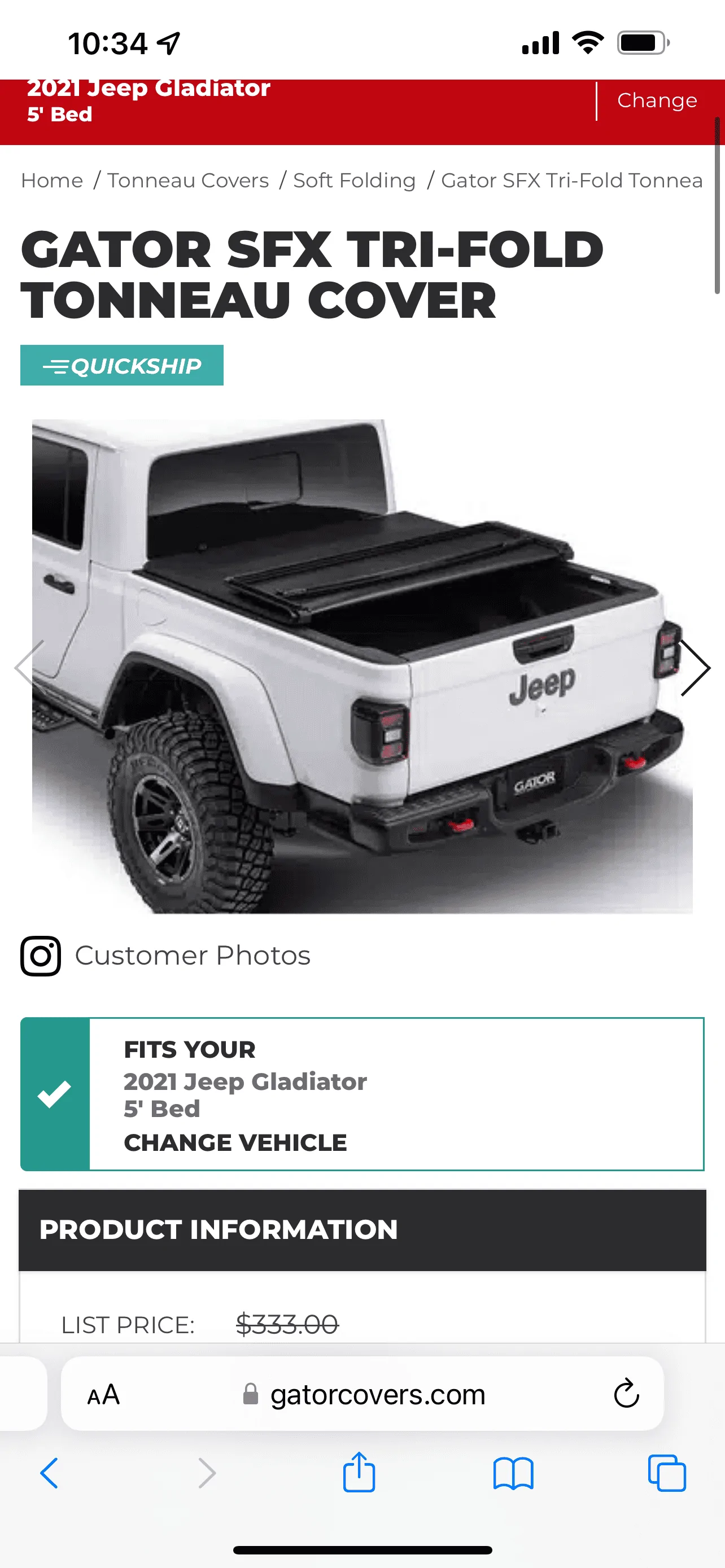 Jeep Gladiator bed cover by gator 8EC92113-3DC9-4BC1-8076-607C728BCF92