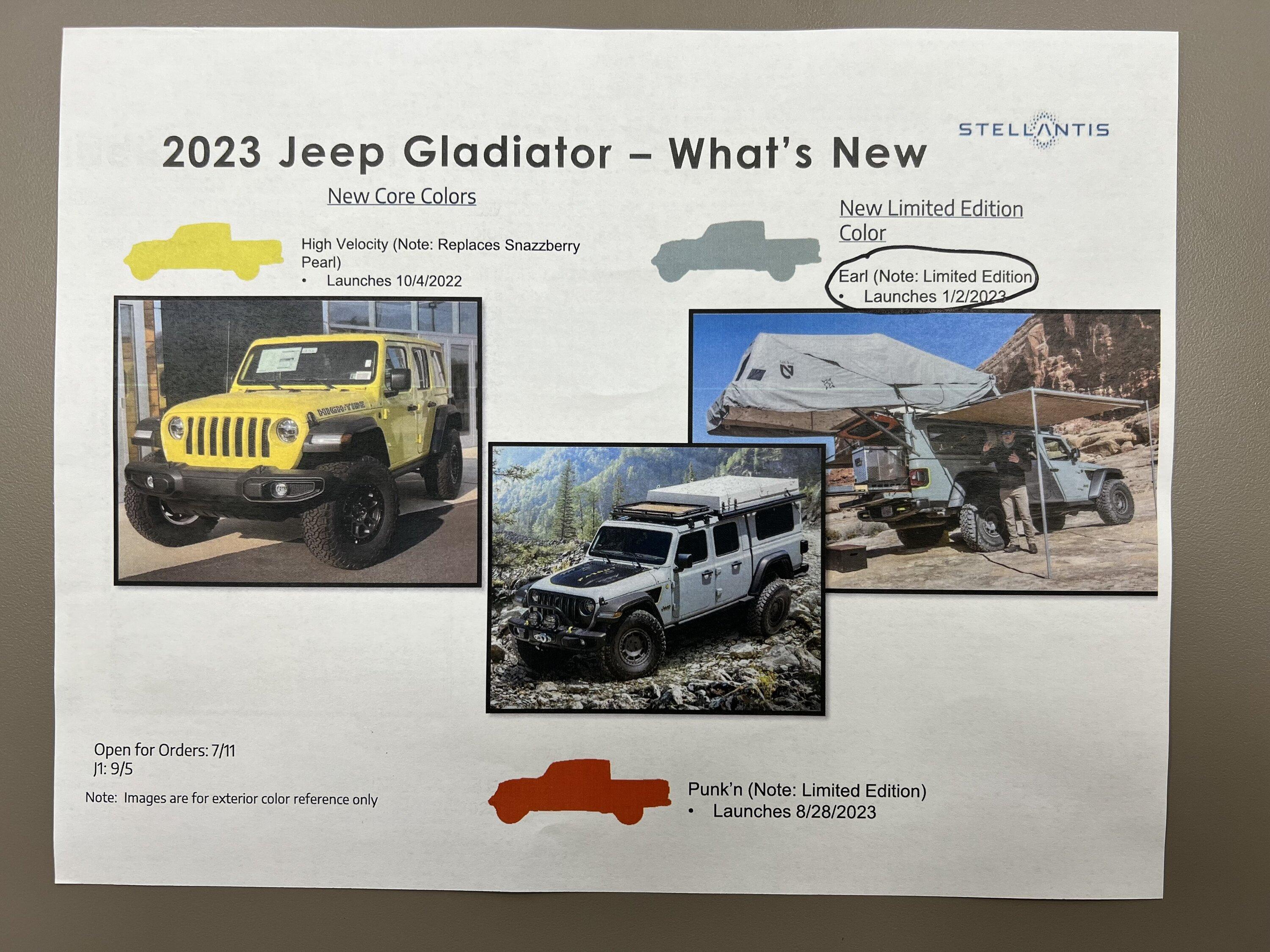 Jeep Gladiator What's New - 2023 Gladiator Colors IMG_5609