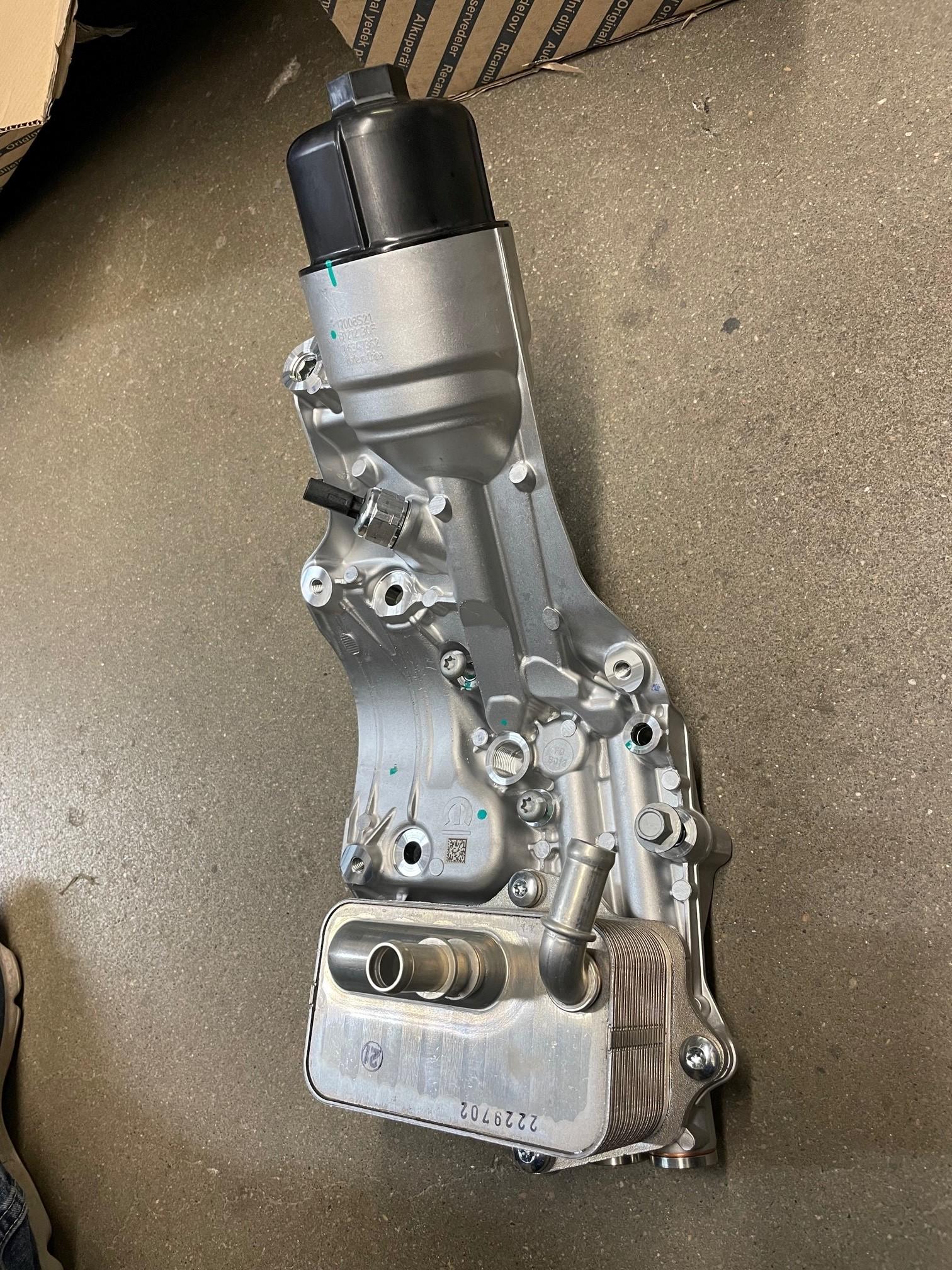 Jeep Gladiator Anatomy of the oil cooler and filter housing. cooler 2