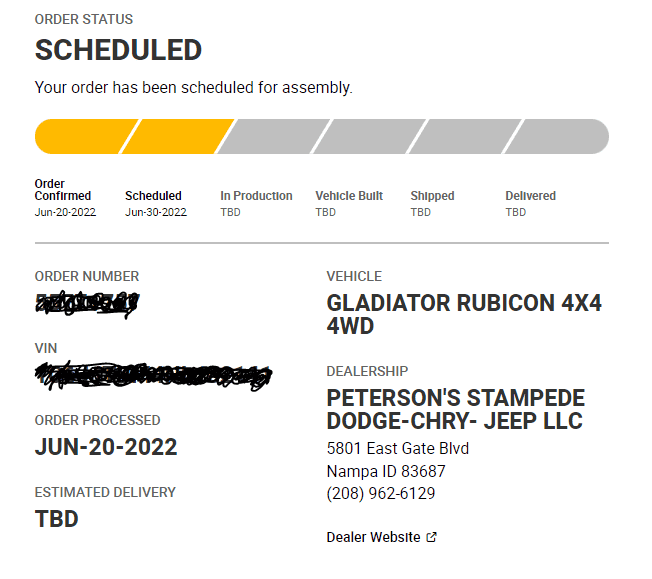 Jeep Gladiator Gladiator Window Sticker and Build Sheet Order Tracking 1660225367909