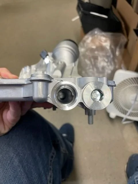 Jeep Gladiator Anatomy of the oil cooler and filter housing. cooler 9