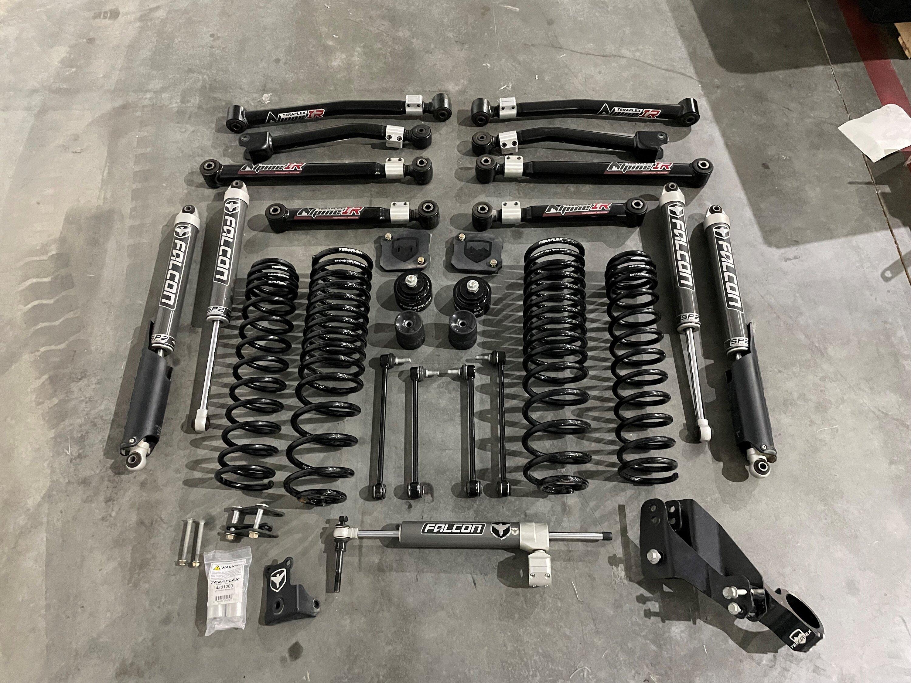 Jeep Gladiator Complete TERAFLEX 3.5" Coil Lift w/ 8 Alpine IR Arms, Falcon Shocks, Nexus Stabilizer ynyn
