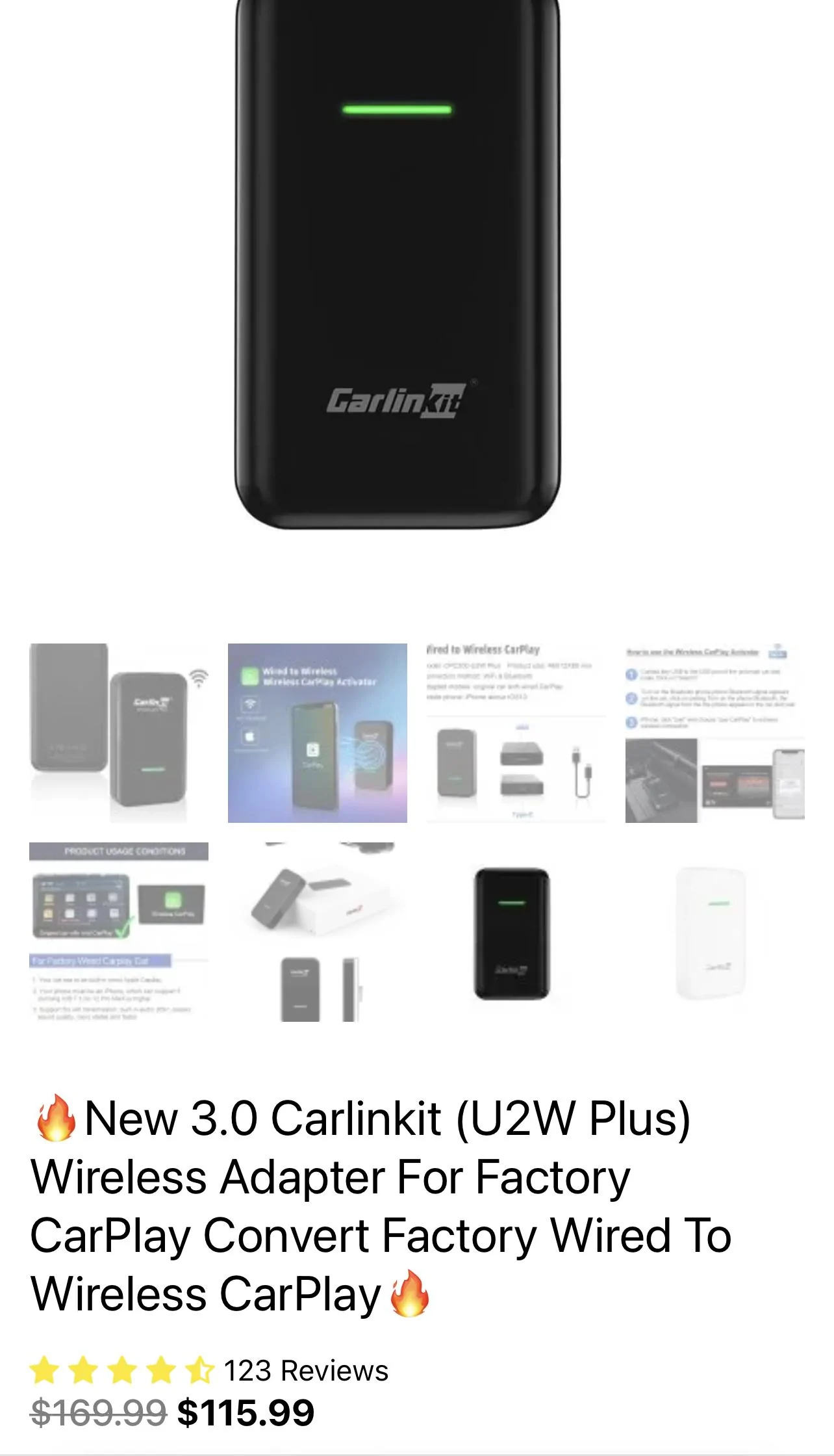 Jeep Gladiator Carlinkit 3.0 wireless apple play adapter 0B3C4B7E-8BE9-48B4-AA05-644BB01369B6