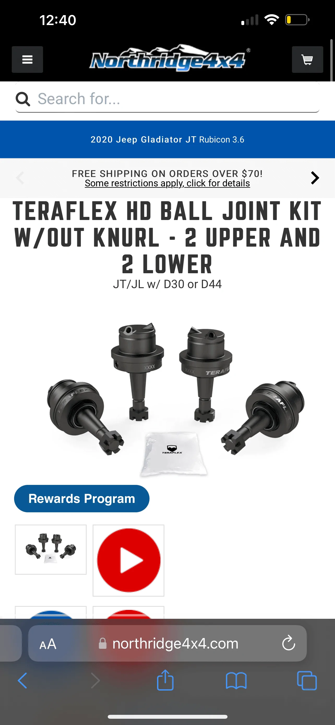 Jeep Gladiator Teraflex HD Balljoints E28D826C-A2D5-44E0-8EB0-2DD40F2468E6
