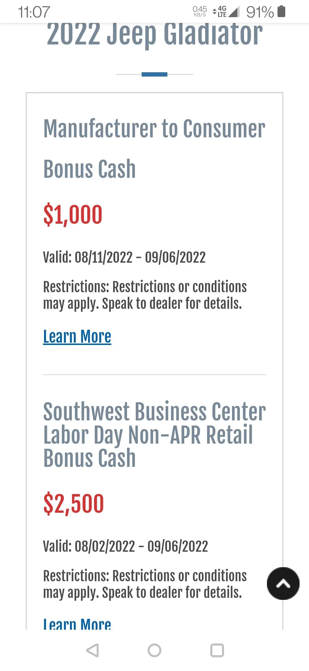 Jeep Gladiator New southwest jeep rebates Screenshot_20220815-110717
