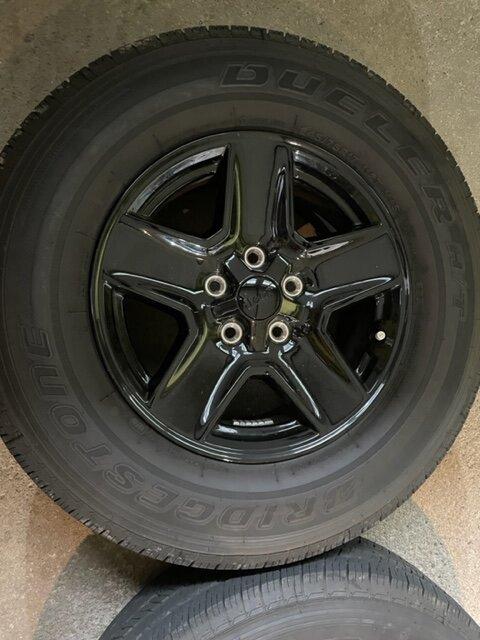Jeep Gladiator Gladiator Gloss Black Mopar Wheels with H/T Dueler Tires/TPMS/Steel Spare $400 OBO IMG_2773