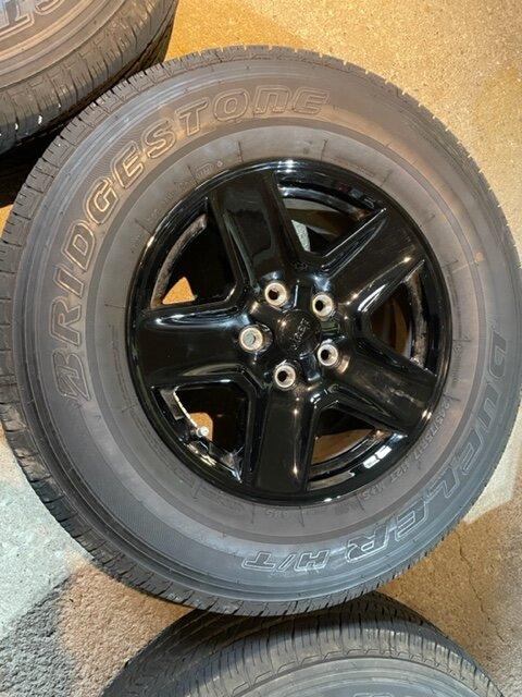 Jeep Gladiator Gladiator Gloss Black Mopar Wheels with H/T Dueler Tires/TPMS/Steel Spare $400 OBO IMG_2776