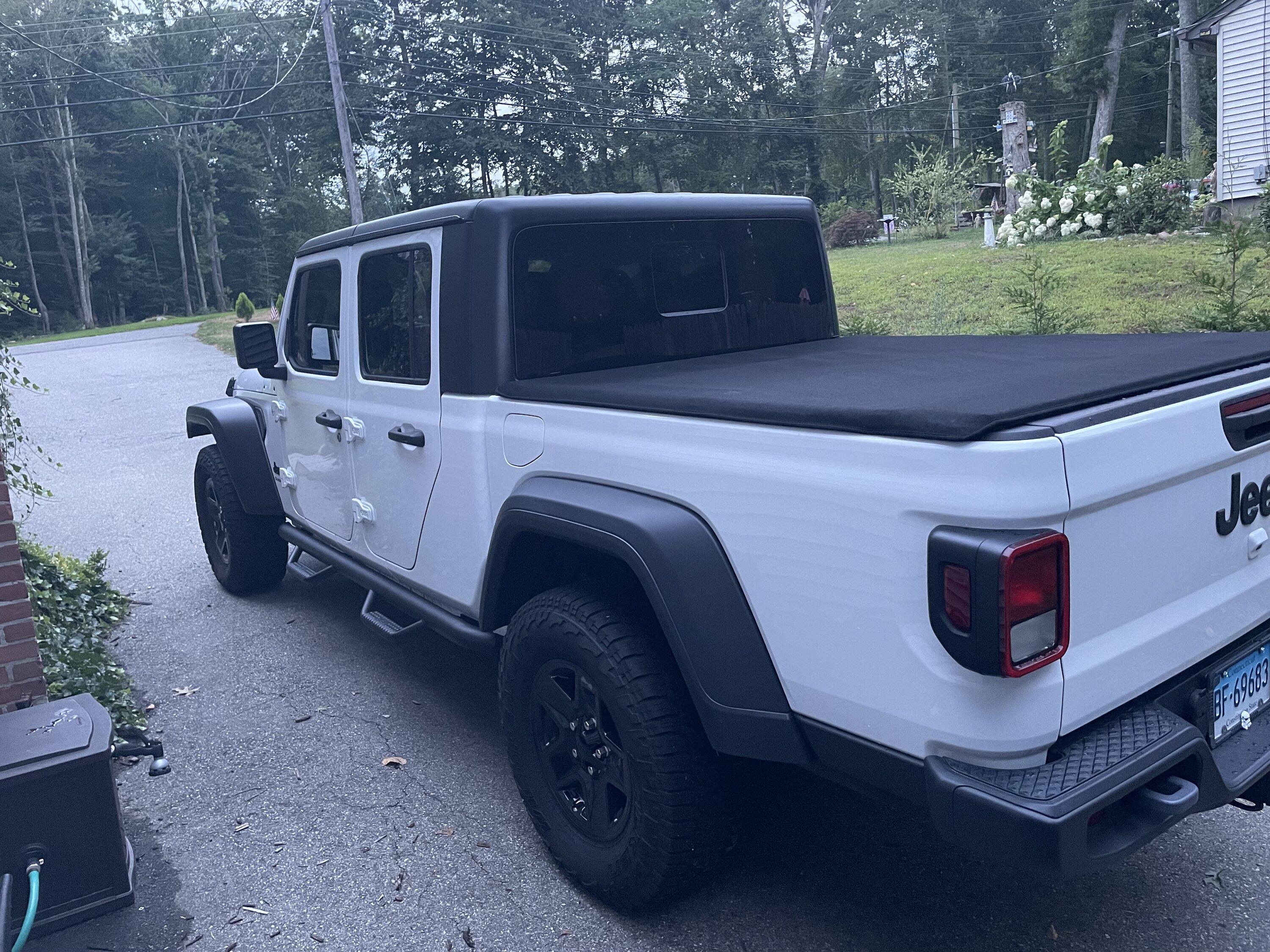 Jeep Gladiator 17” black sport s wheel covers, rugged ridge Spartacus bumper FDD2ECFA-7173-40A5-A4B4-9E570FECA9D2