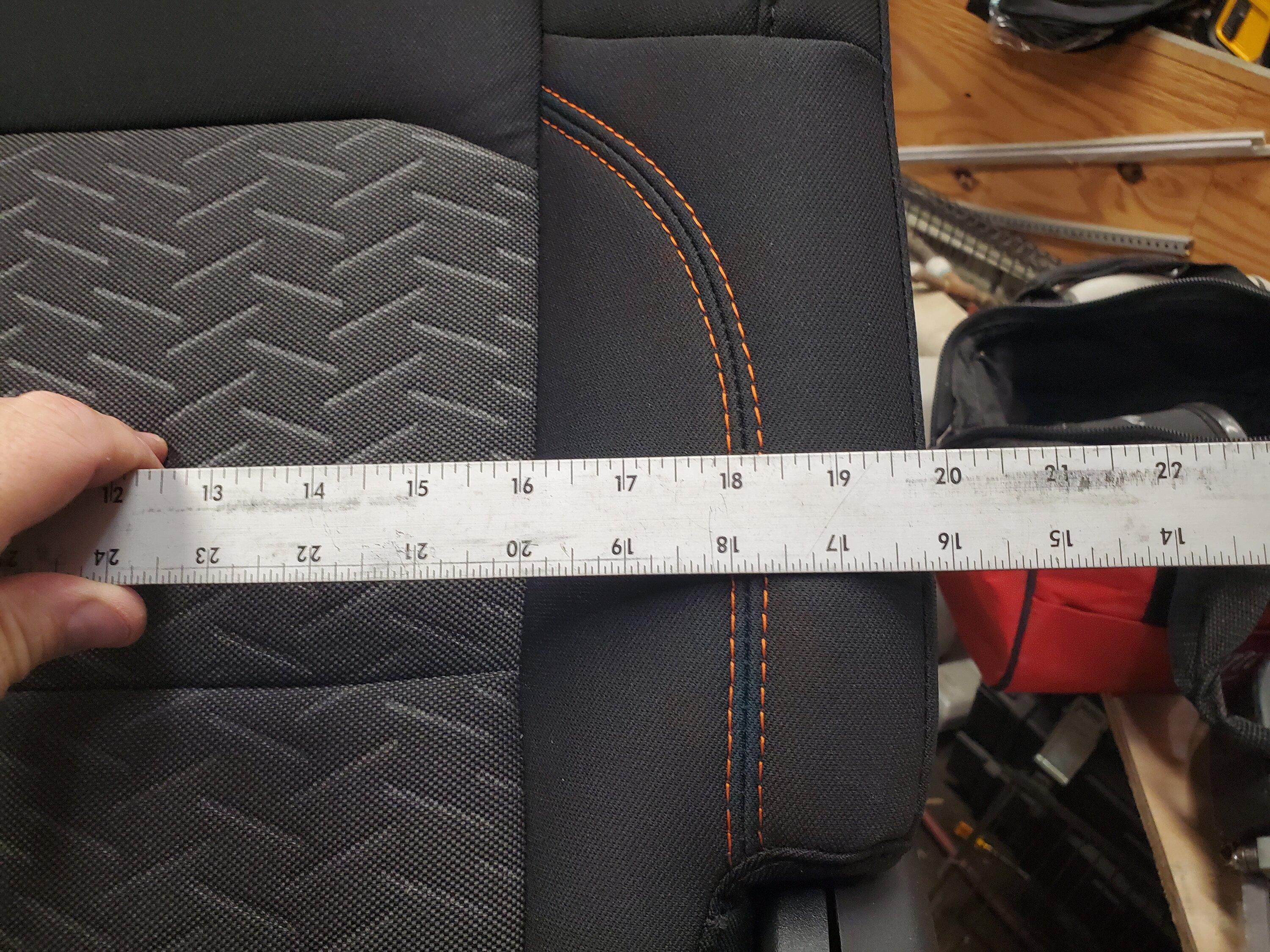 Jeep Gladiator Rear Seat 40 split dimensions 20220823_164849