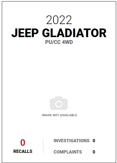 Jeep Gladiator Z84 recall 1661614377163