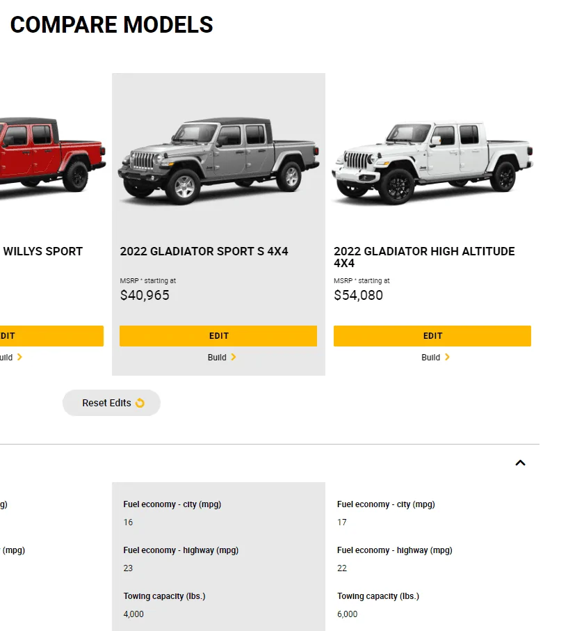 Jeep Gladiator Towing capacity 1662126455787