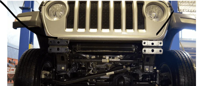 Jeep Gladiator Are front frame horns boxed or do I have access to this trim hole? ( after front bumper and mounts removal)? 1662333108673