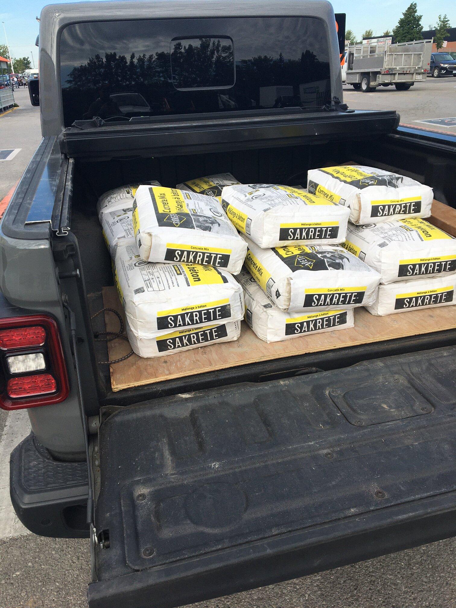 Jeep Gladiator What did you do WITH your Gladiator today? Jeep loaded 1320lbs concret