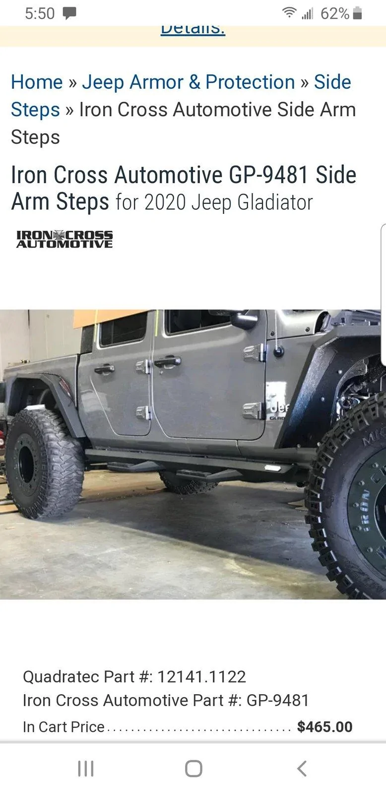 Jeep Gladiator Rock sliders and Step Bars Screenshot_20190709-175036_Chrom