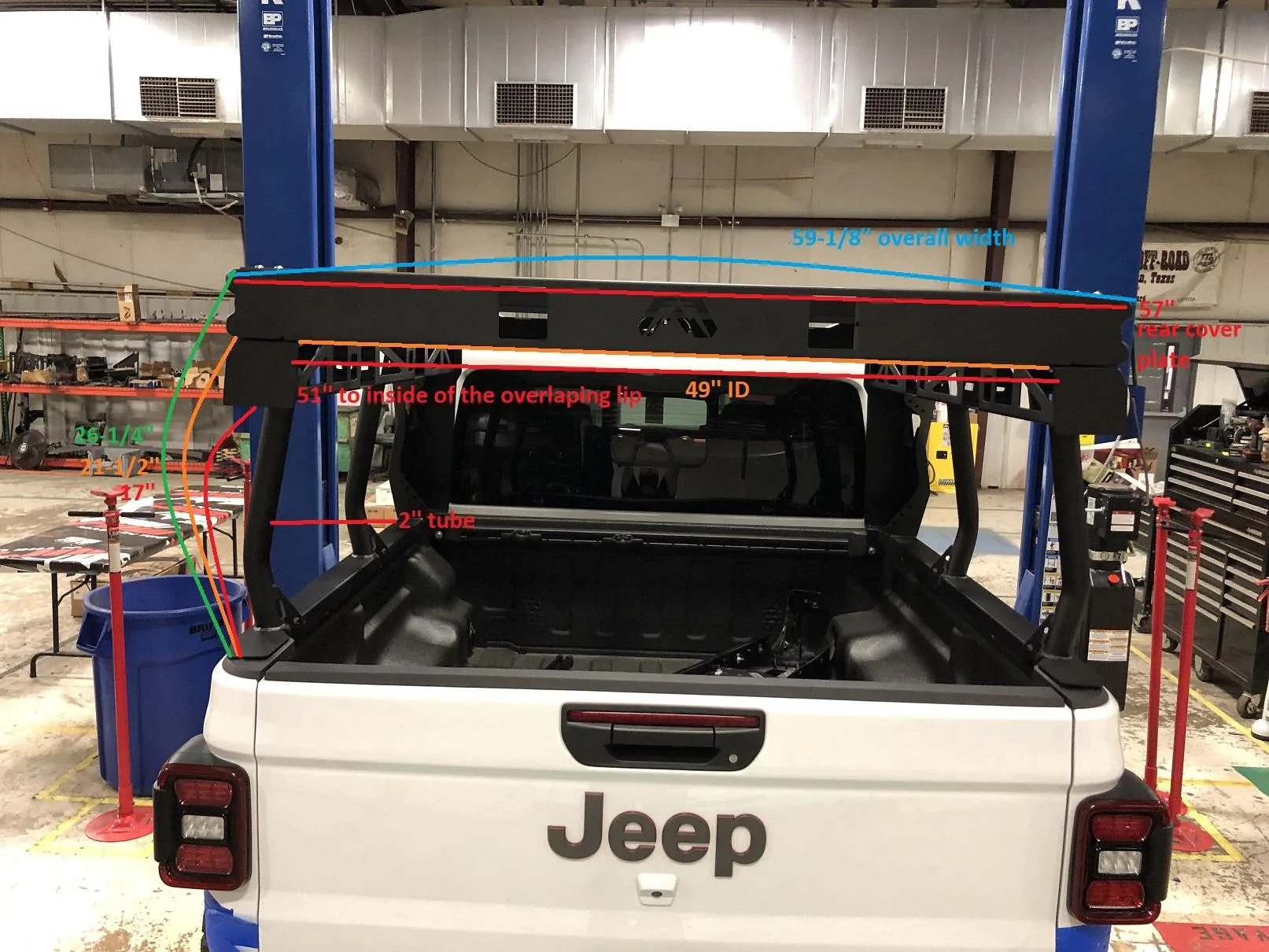 Jeep Gladiator Tops! Canopy / covers / toppers / racks possibilities for Gladiator - Show me! rear rack heighth dimensions
