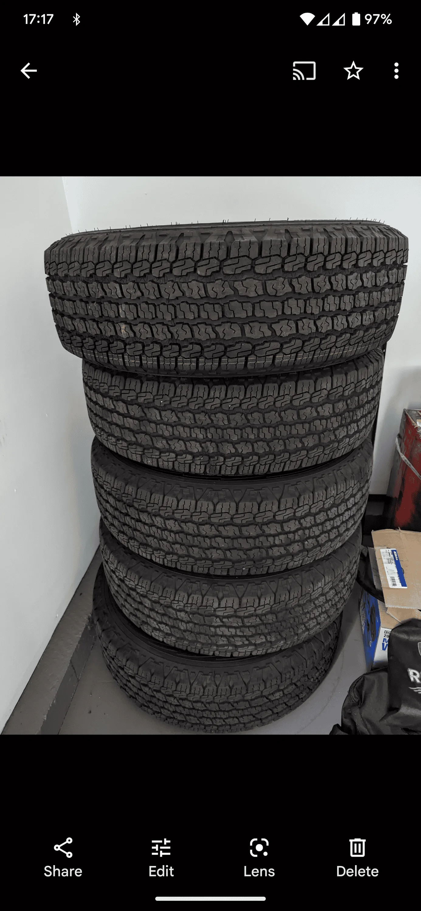Jeep Gladiator WTS: X5 245/75r17 wrangler kevlar on silver sport S wheels Screenshot_20220911-171717
