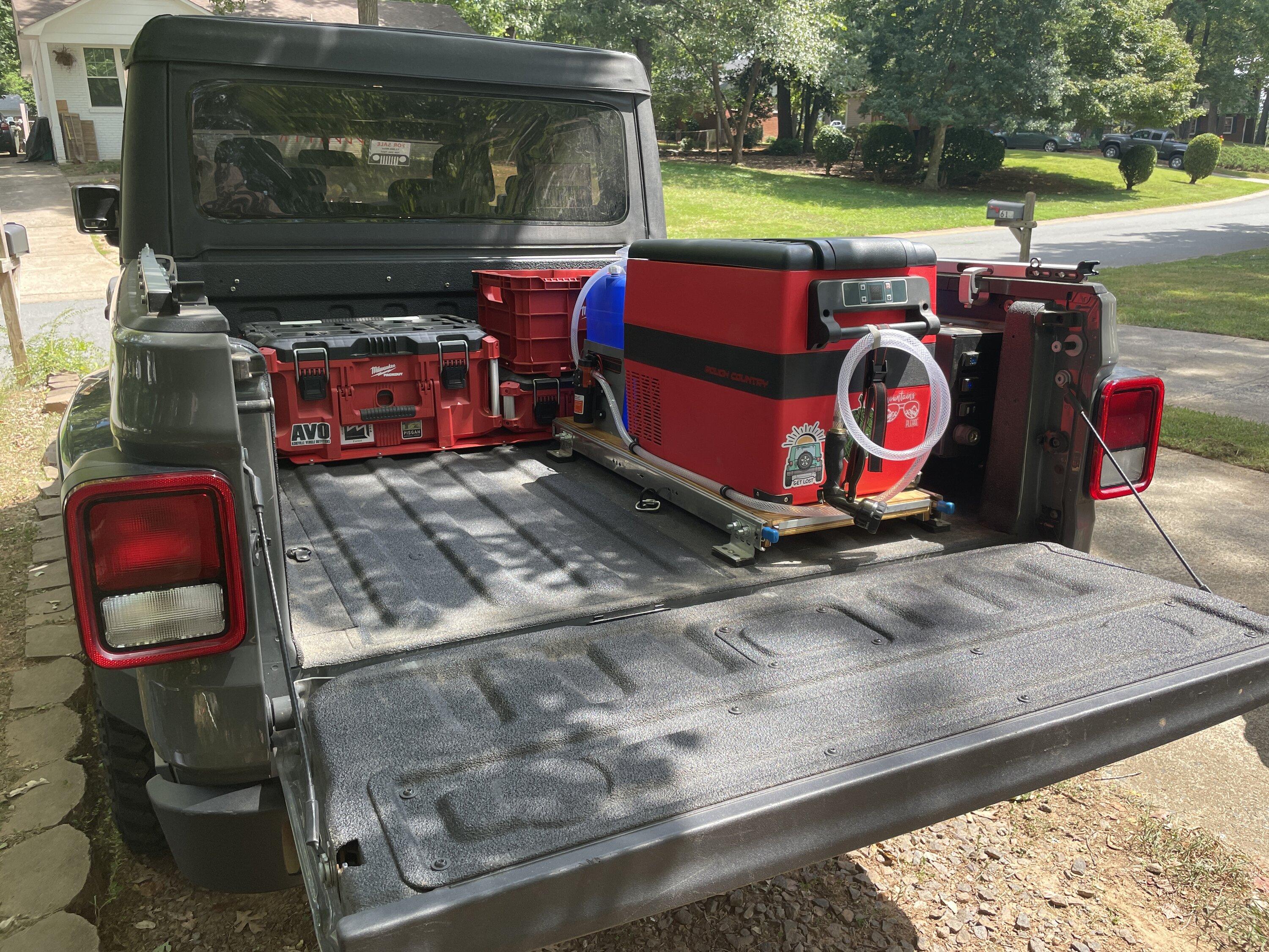 Jeep Gladiator Custom built cooler/fridge slide with storage and prep area BE31EFF9-2DB8-49CE-88D1-AC2E2113695B