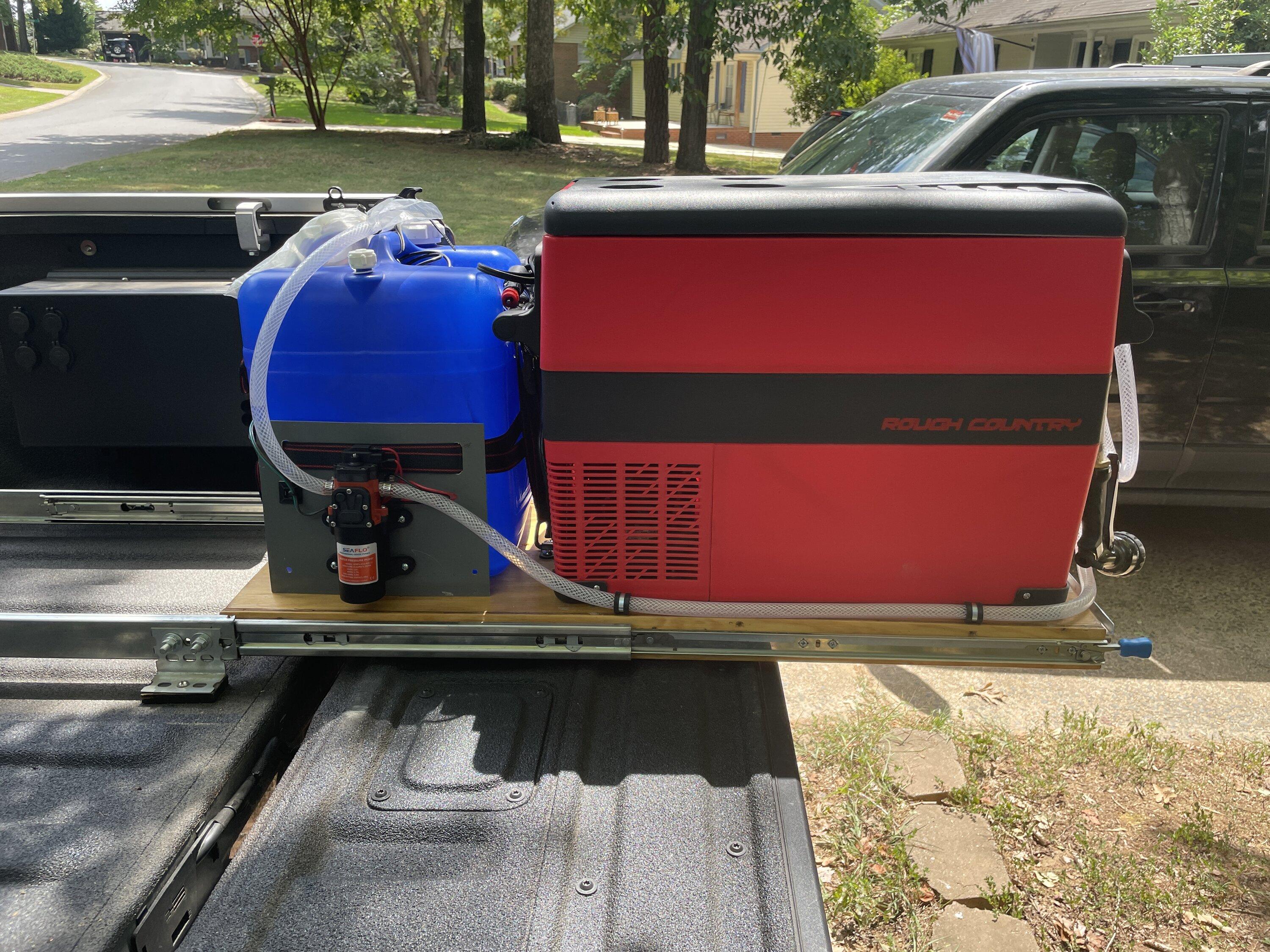 Jeep Gladiator Custom built cooler/fridge slide with storage and prep area 4C8D3055-AB5A-4FDC-BB23-B532B6A884EF