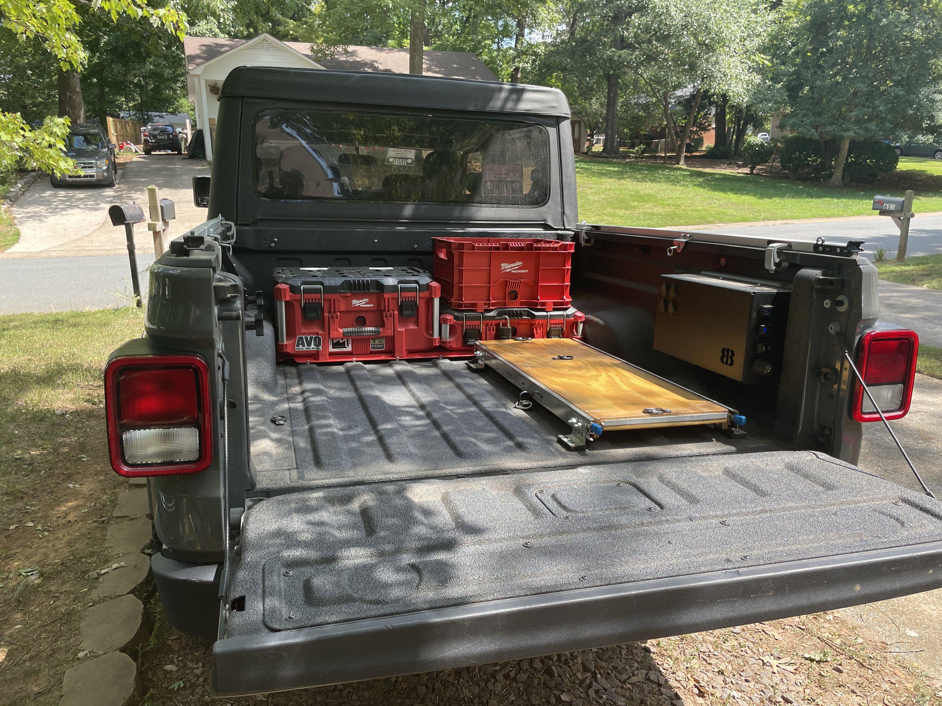 Jeep Gladiator Custom built cooler/fridge slide with storage and prep area D7E01415-7DB9-4D11-AE17-3C9F1567D39D