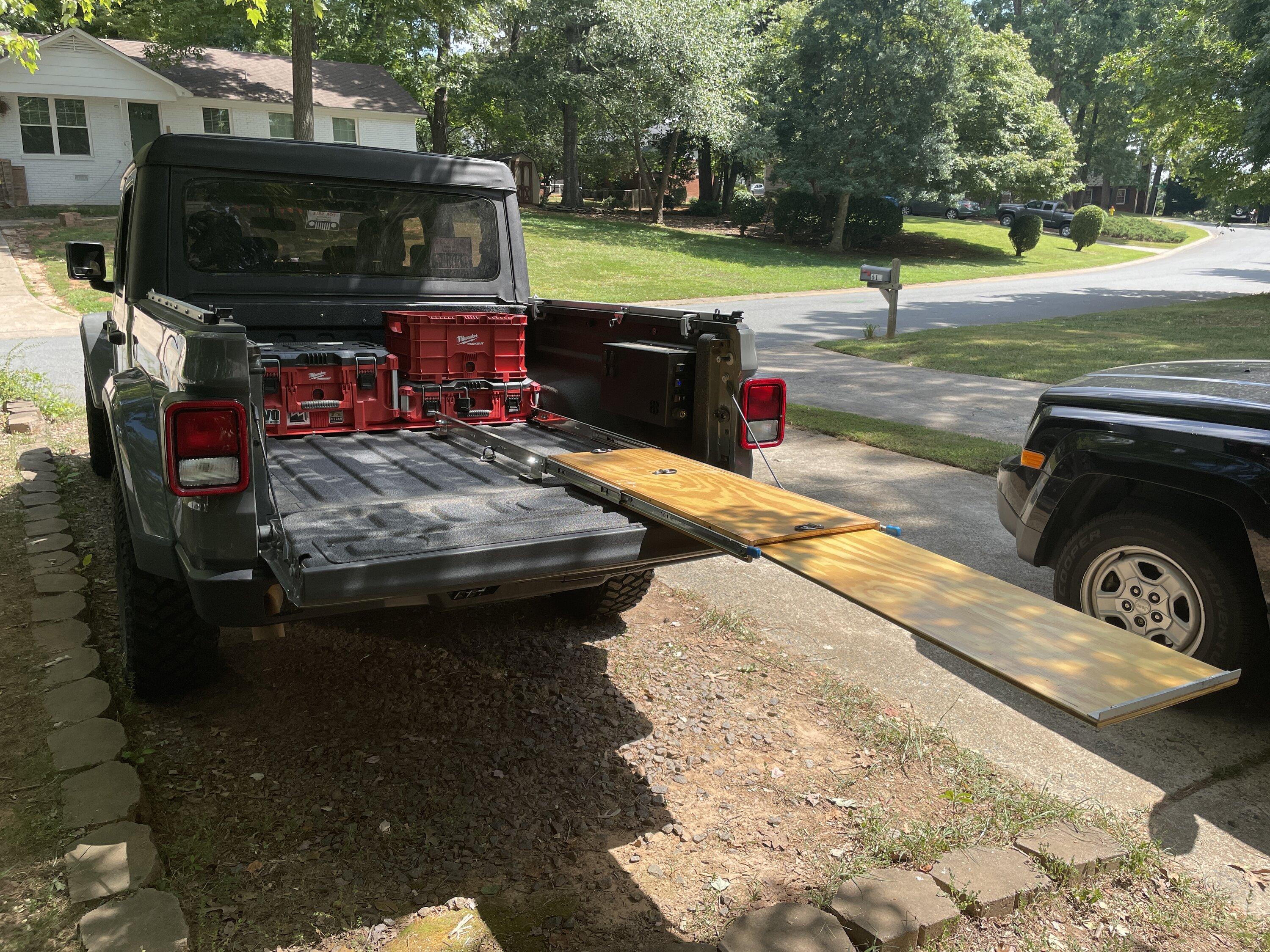 Jeep Gladiator Custom built cooler/fridge slide with storage and prep area E3163C2A-CD97-48E7-A9A9-75753DF219DE