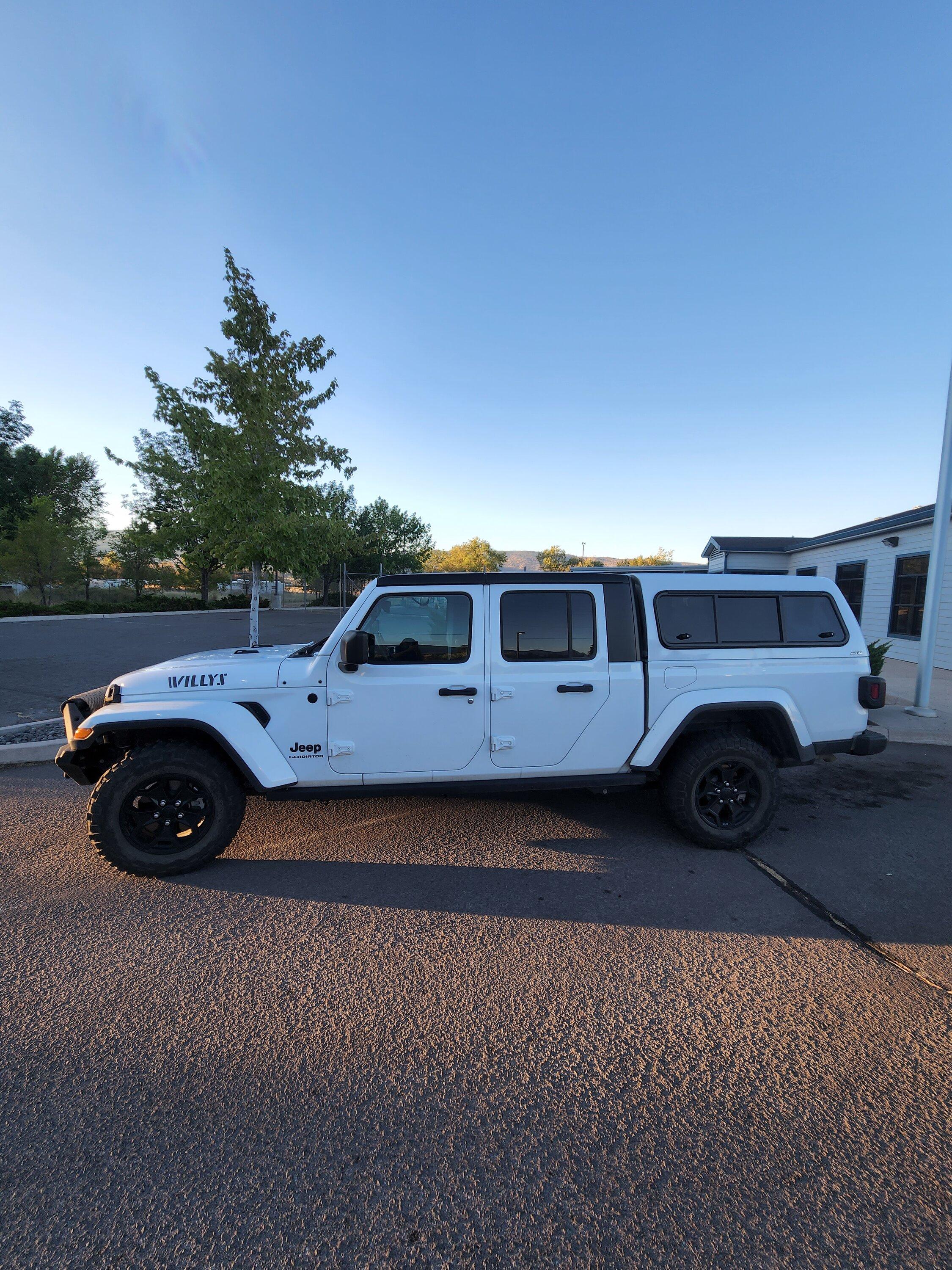 Jeep Gladiator ARE Bed Cap Topper weight requires upgrading to taller rear springs / spring spacers? 20220821_191809