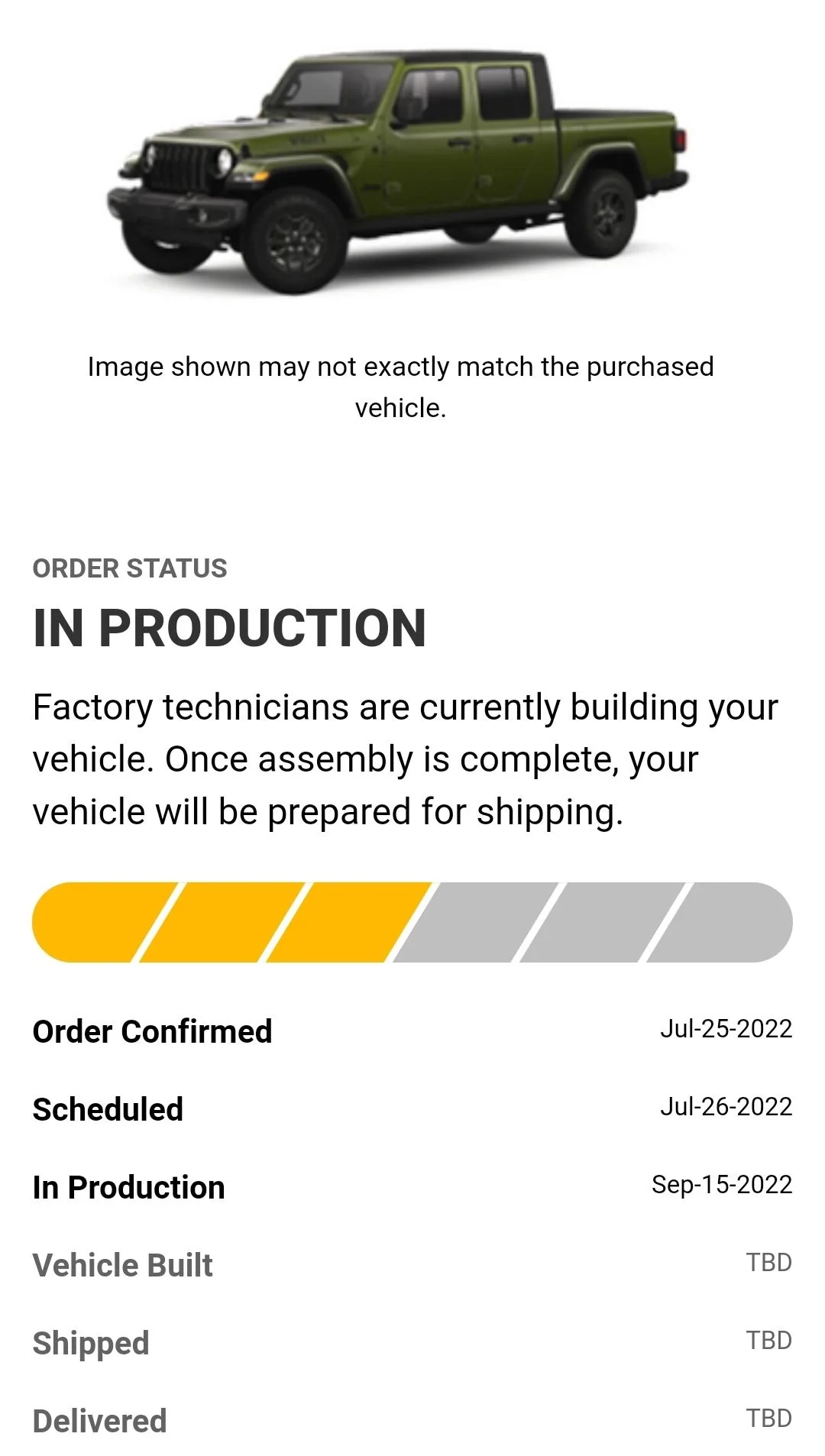 Jeep Gladiator 2023 Jeep Gladiator Order…What step are you in? Screenshot_20220920_175914_Chrom