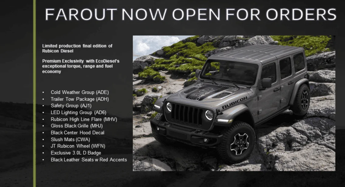 Jeep Gladiator Final Edition of Diesel Wrangler - Farout Rubicon 1663950039167