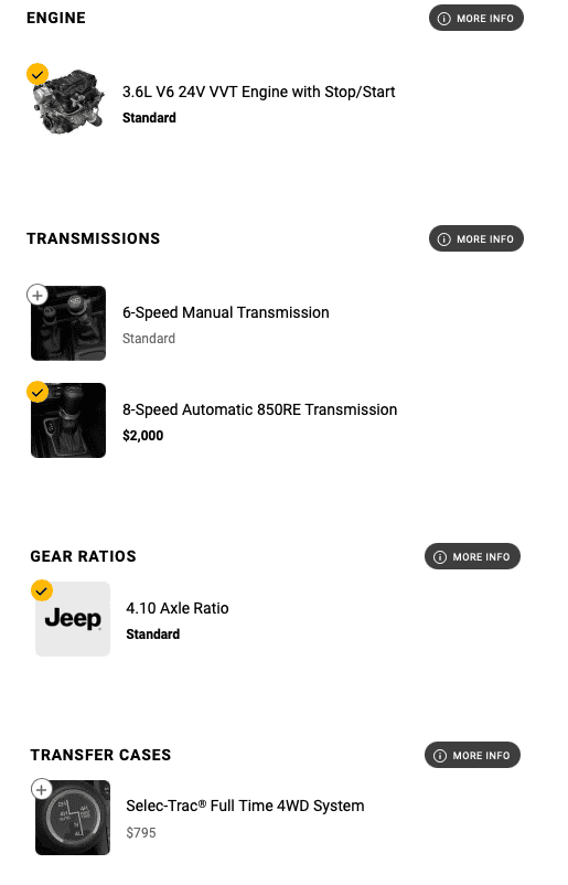 Jeep Gladiator Web Build Issues - Select-Trac Option Missed! Screen Shot 2022-09-23 at 6.23.33 AM