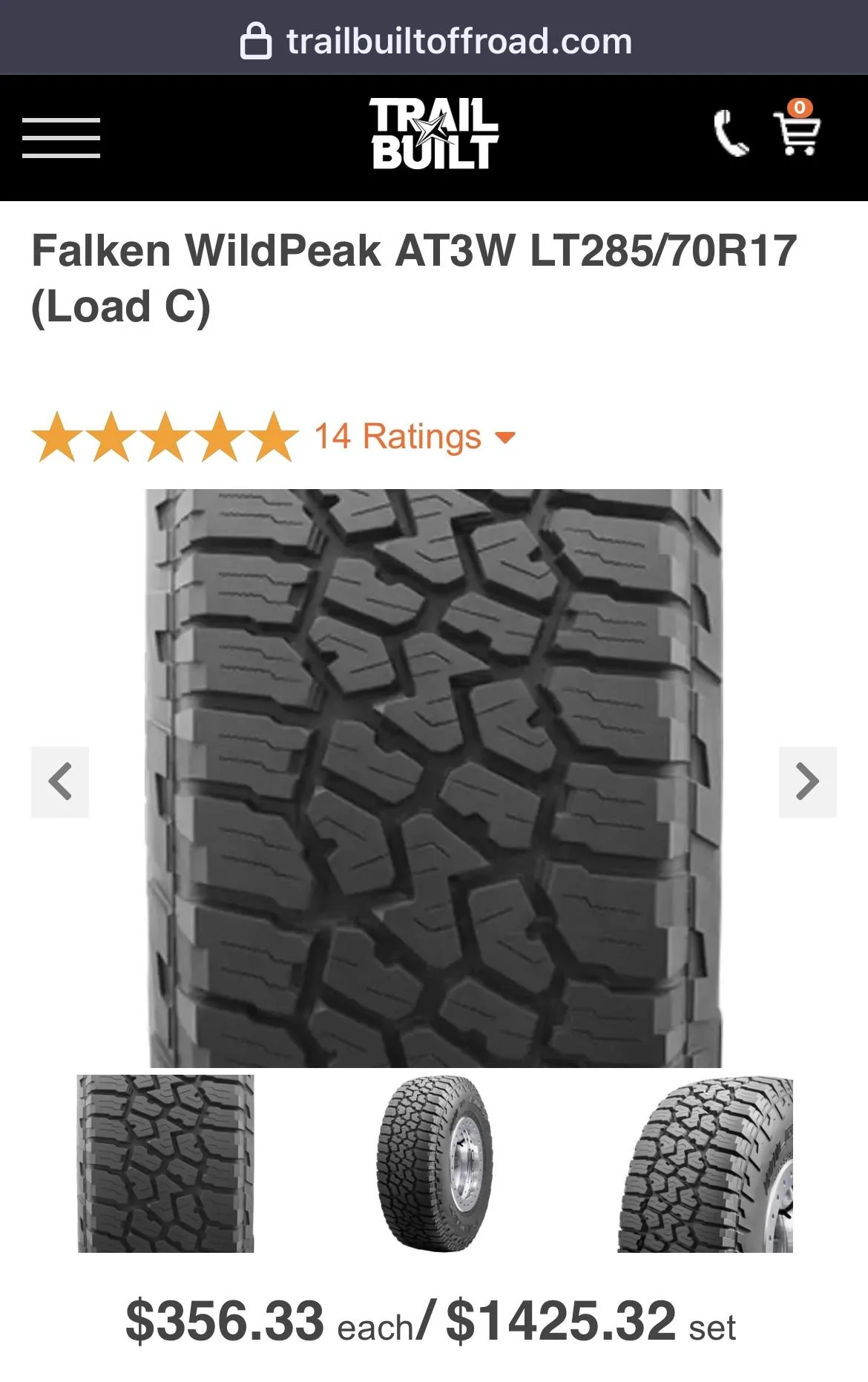 Jeep Gladiator FIVE (5) Falken WildPeak AT3W 0F1D9B9C-6C7E-418A-9DDF-D2A55EAC0053