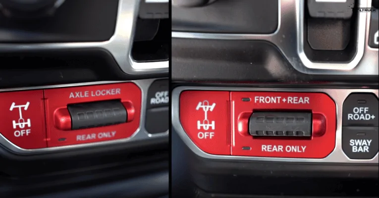 Jeep Gladiator Broken Axle Locker Switch?  Mohave version vs Rubicon version axle locker side by sid