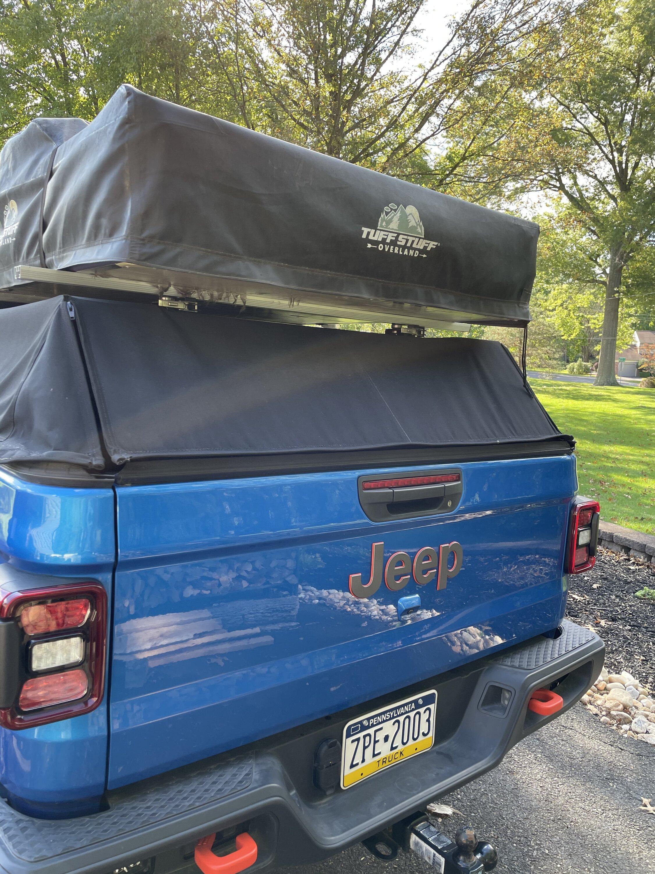 Jeep Gladiator Soft top OVER my bed rack IMG-1998