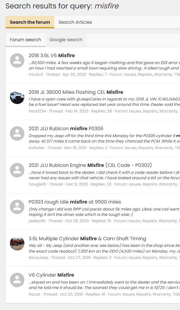 Jeep Gladiator Survey- For those with misfire issues 1664331748167