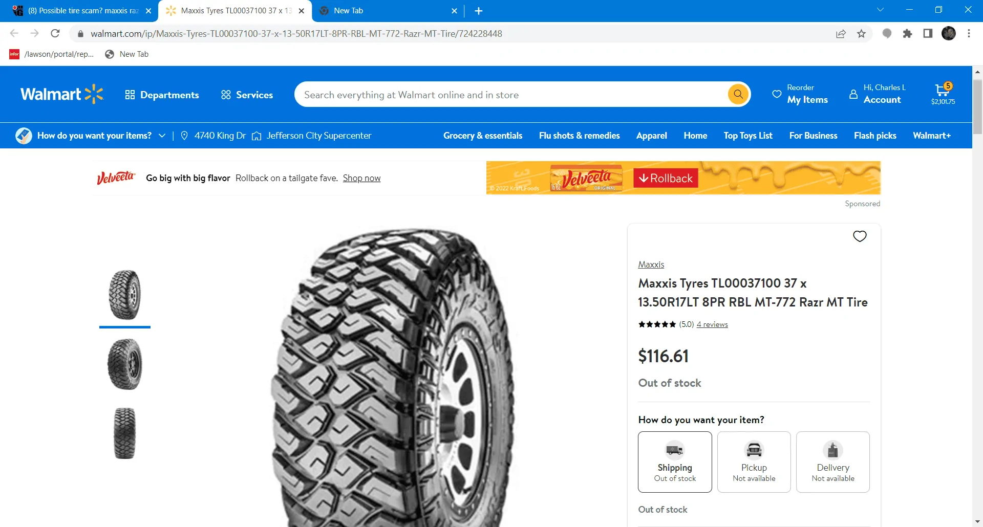 Jeep Gladiator Possible tire scam? maxxis razr mt 1664486907458