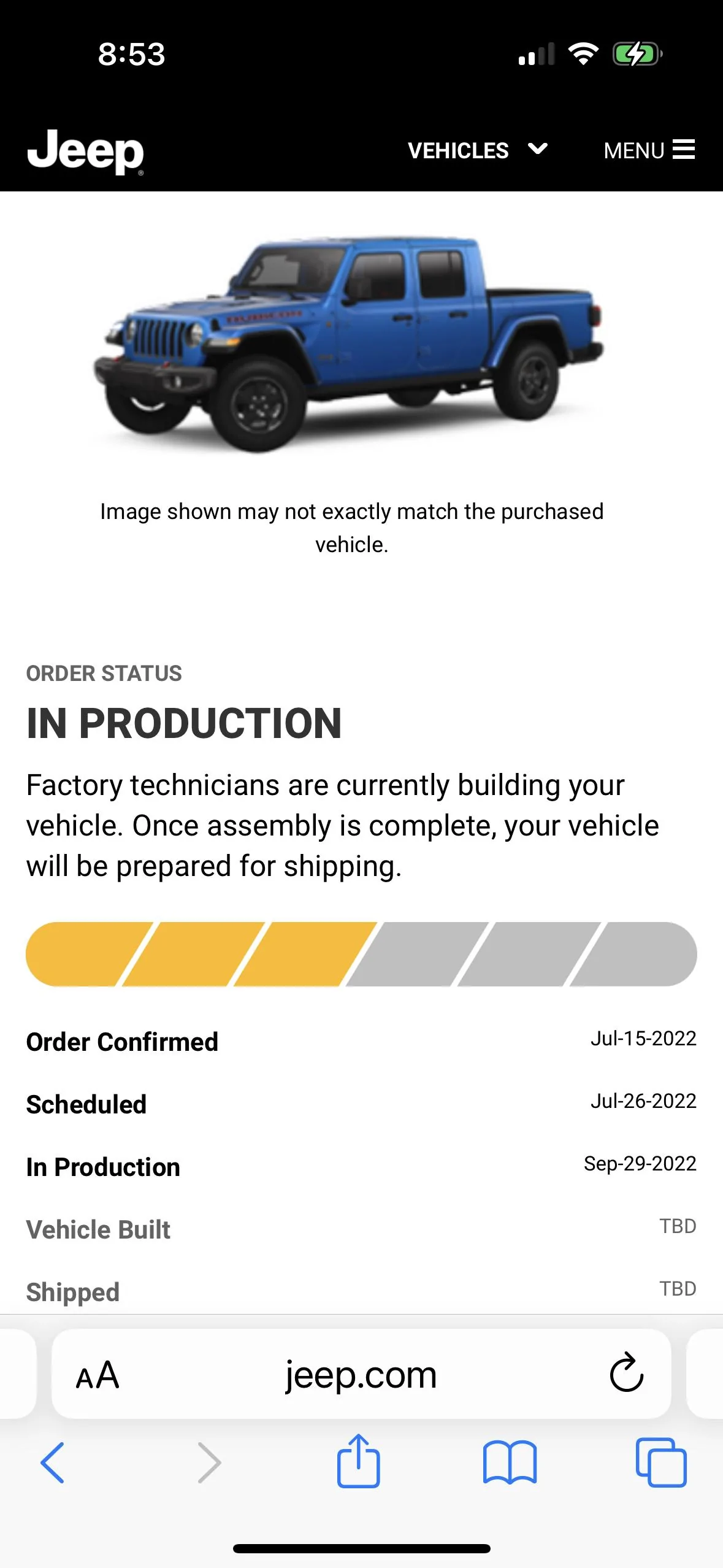 Jeep Gladiator 2023 Jeep Gladiator Order…What step are you in? IMG_71758FFE8442-1
