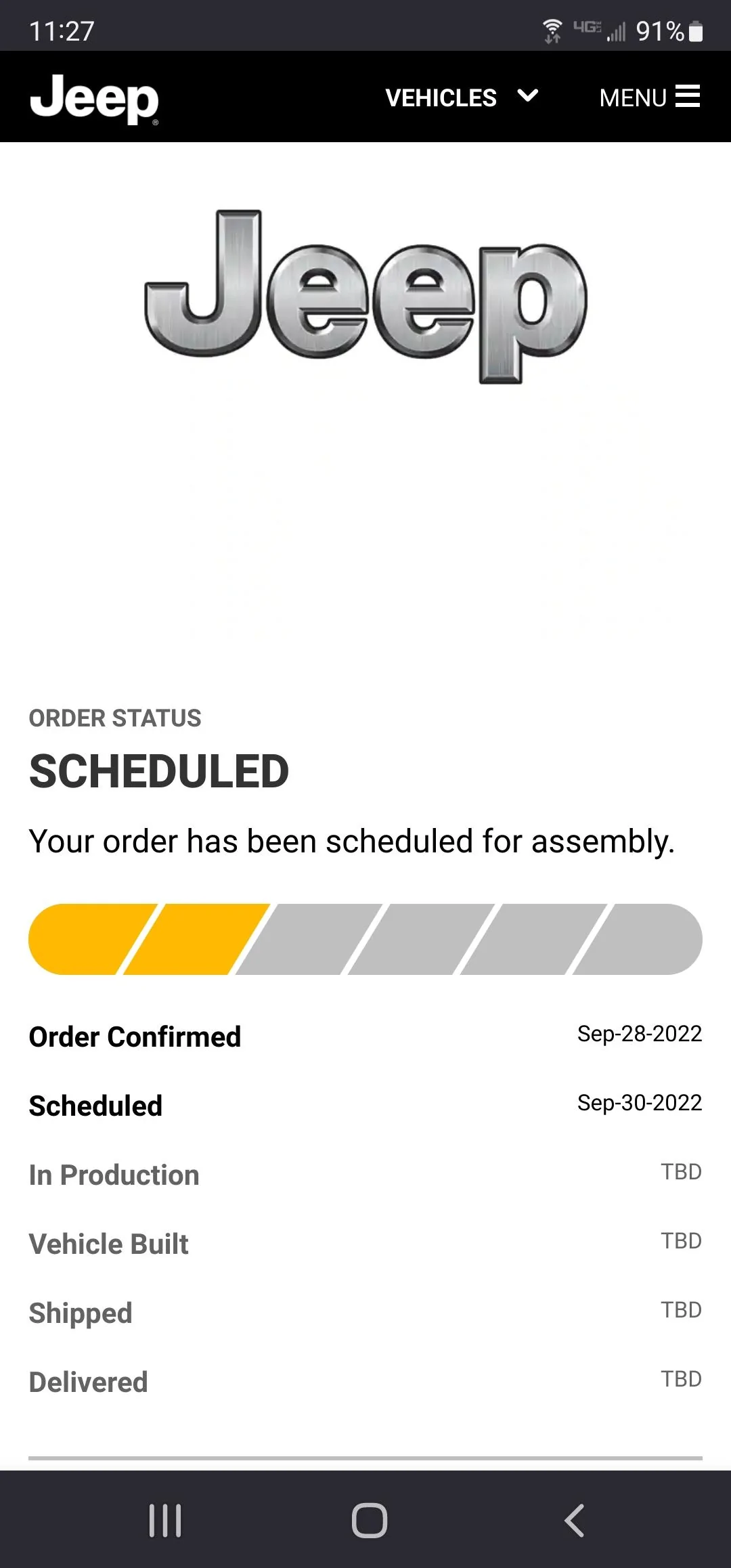 Jeep Gladiator 2023 Jeep Gladiator Order…What step are you in? Screenshot_20221001-112712_Firefox