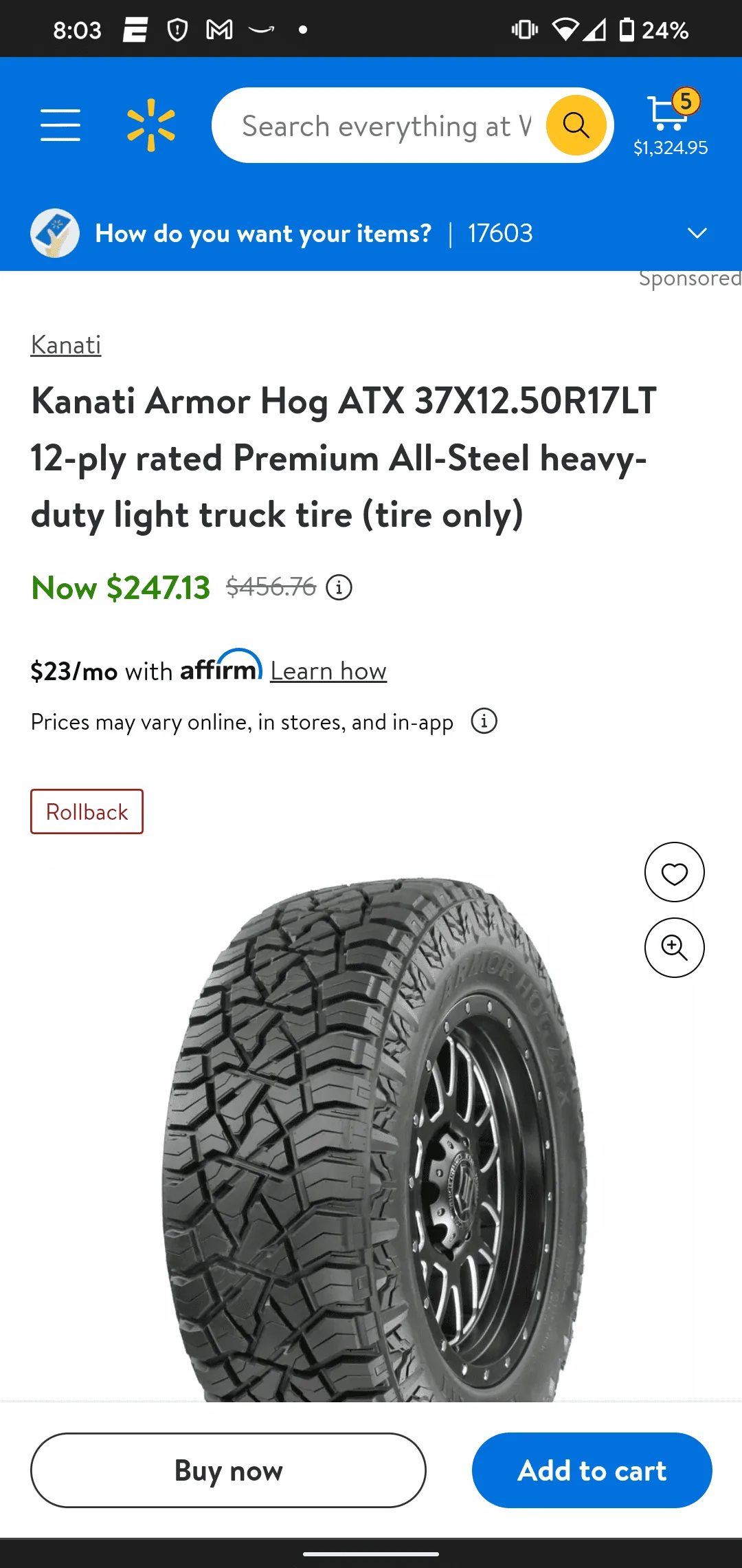 Jeep Gladiator Possible tire scam? maxxis razr mt Screenshot_20221002-080311